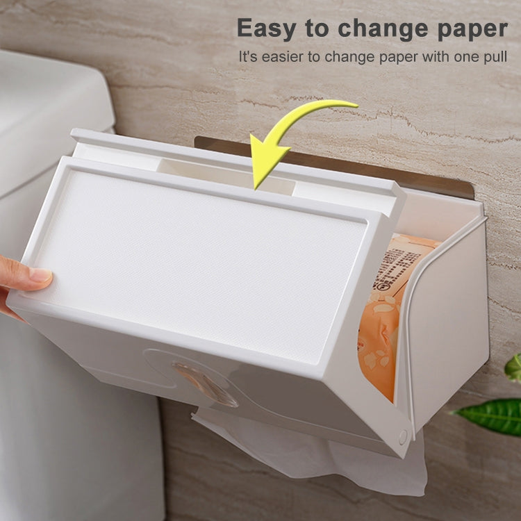 BZJ01 Home Suction Cup Bathroom Free Punching Tray Waterproof Toilet Paper Holder, Size: 16X13.5X13cm
