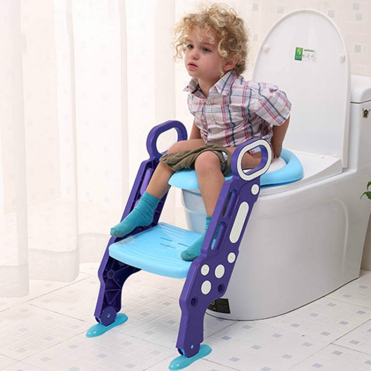 Foldable Kid Potty Training Toilet Seat With Ladder For U-shaped Or Oval Toilet(Blue)