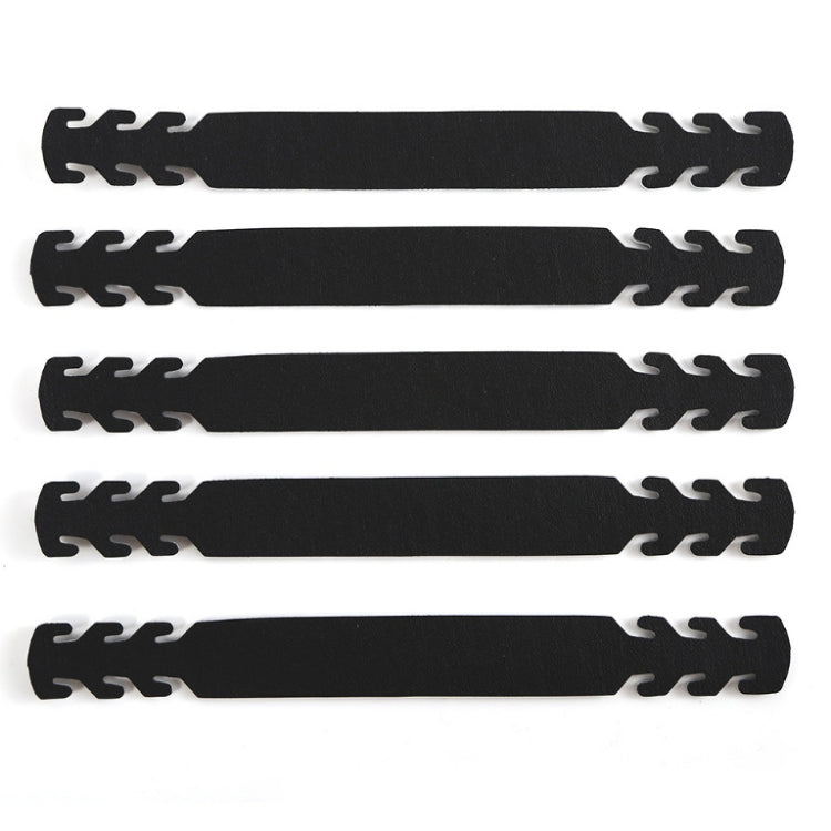 10 PCS Adjustable Face Mask Ear Band Rope Anti-slip PU Leather Extension Buckle Hood(Black White)