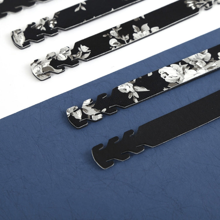 10 PCS Adjustable Face Mask Ear Band Rope Anti-slip PU Leather Extension Buckle Hood(Black White)