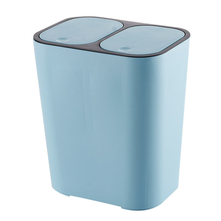 Household Office Kitchen Push-type Garbage Bucket Wet and Dry Classification Double-Barrel Plastic Trash Can with Spring Cover Lip
