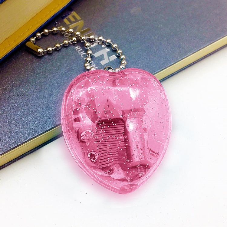 YKL-23 Mini Acrylic Heart-Shaped Music Box Key Chain