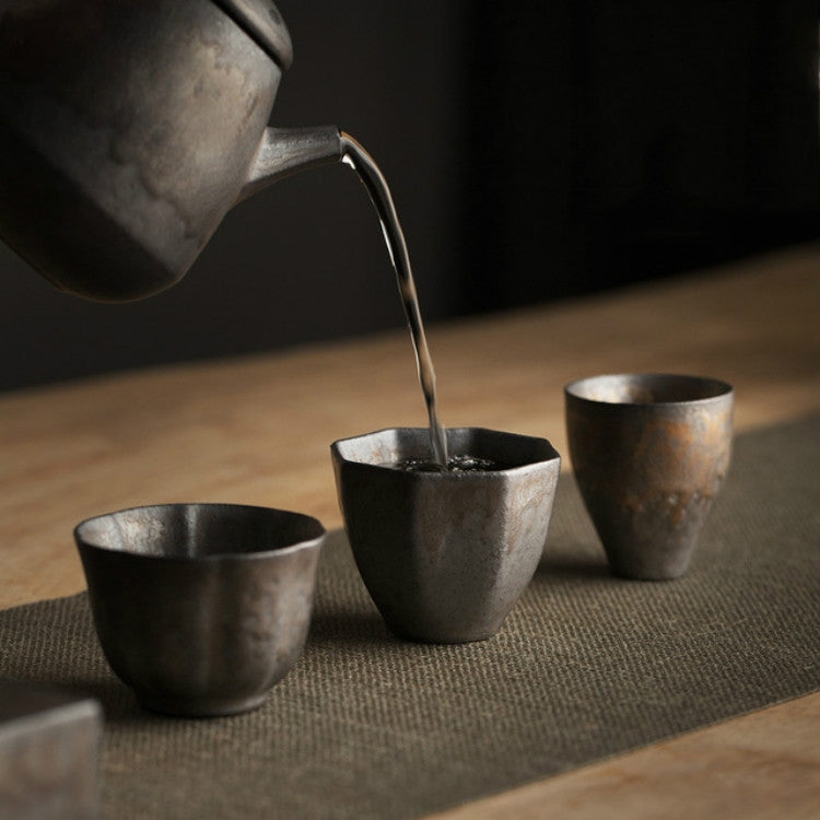 Vintage Gilt Ceramic Small Teacup Coaster, Style:Octagonal Cup