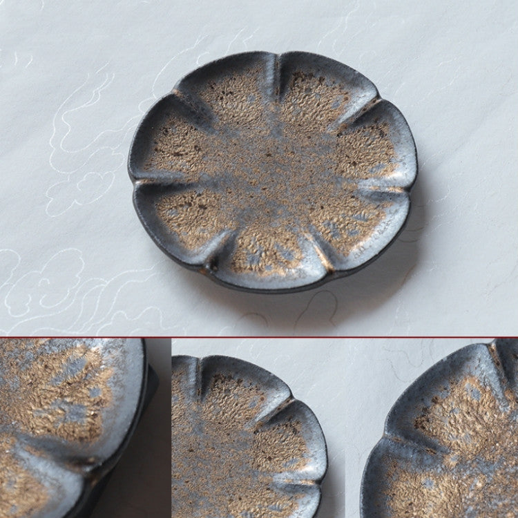 Vintage Gilt Ceramic Small Teacup Coaster, Style:Lotus Coaster