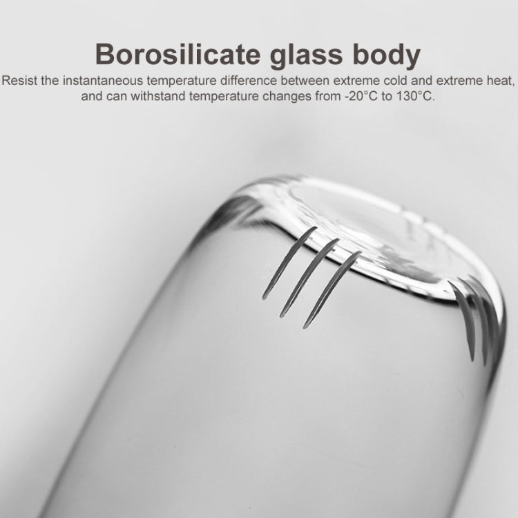 Thick Heat-resistant High Borosilicate Glass Teacup with Wooden Handle, Capacity: 300ML, Specification:8B