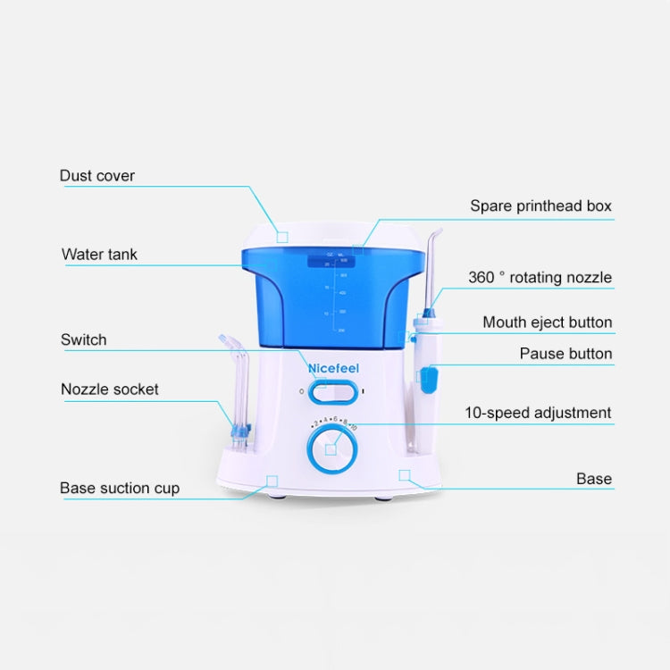 Nicefeel Dental Floss Oral IrrigatorTooth Cleaner Water Flosser(Blue+White)