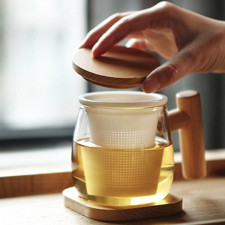 High Borosilicate Glass Sheep Fat Jade Porcelain Tea Leak Bubble Tea Cup, Capacity: 300ML, Style:Two Sheng Cup 2B