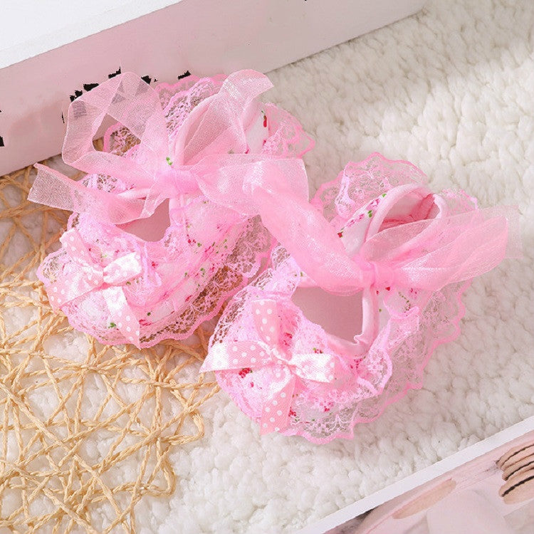 Baby Lace Bow Soft Bottom Shoes, Size:13