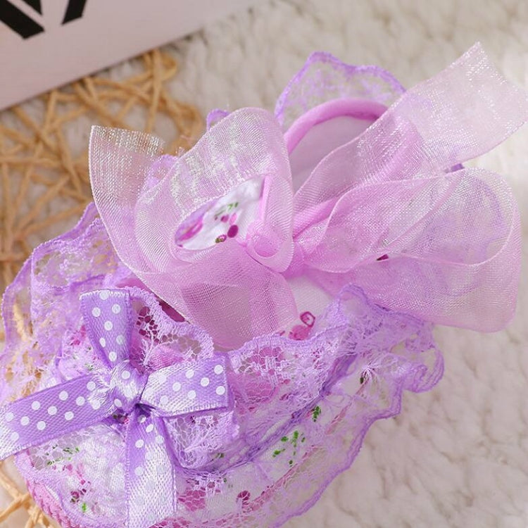 Baby Lace Bow Soft Bottom Shoes, Size:13