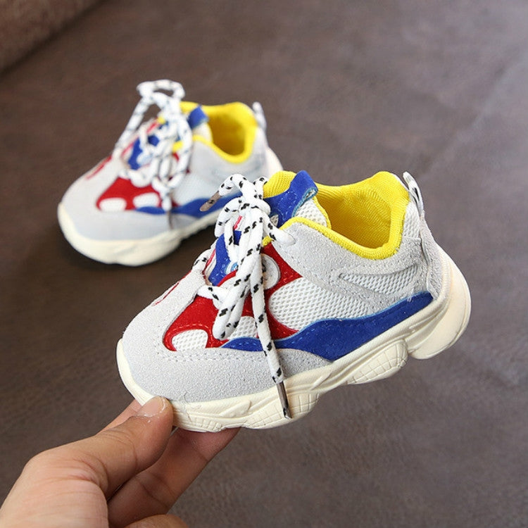 Children Soft Bottom Stitching Color Sneaker Casual Running Shoes, Size:19(Blue)
