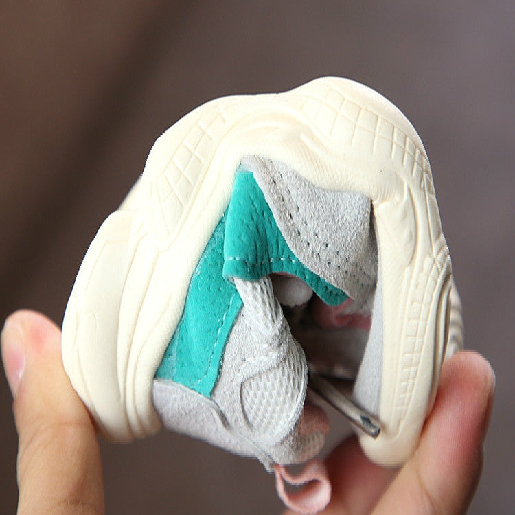 Children Soft Bottom Stitching Color Sneaker Casual Running Shoes, Size:22(Blue)