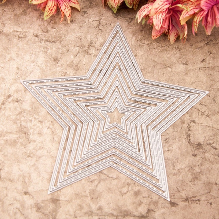 8 PCS DIY Cutting Die Carbon Steel Embossing Die Five-pointed Star Kit