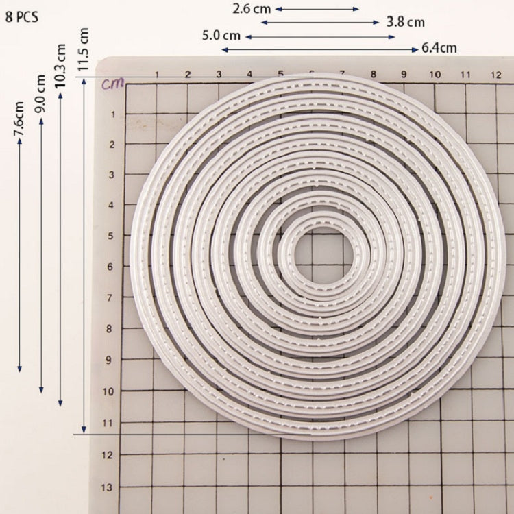 8 In 1 DIY Metal Embossed Cutting Die Carbon Steel Paper-cutting Card Round Template