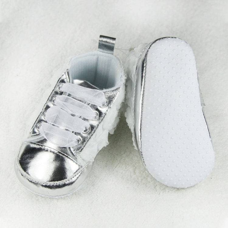 Baby Girls Autumn Shoes Toddler Soft Sole Pink Rose Flowers Children Shoes Infant Lace Shoes(White)