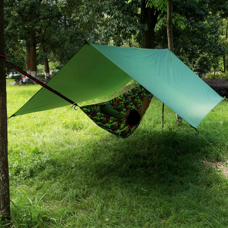 Ultralight Outdoor Portable Hammock Awning Hanging Tent Wear-resisting Large Multi-functional Mat Foldable Anti-UV Waterproof(Army Green)
