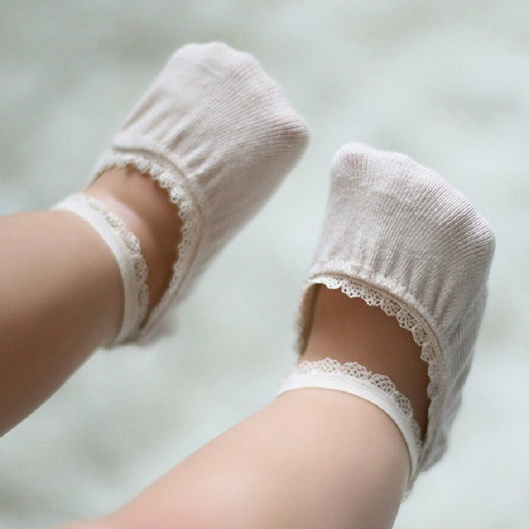 Lace Children Invisible Cotton Socks Baby Princess Sailoat Socks, Size:S