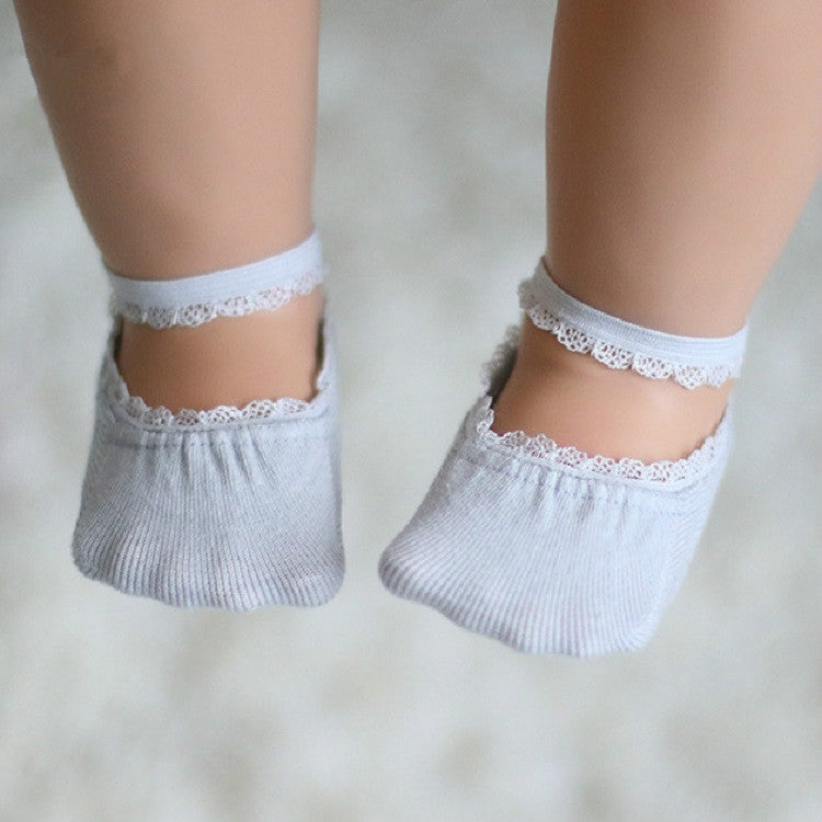 Lace Children Invisible Cotton Socks Baby Princess Sailoat Socks, Size:L