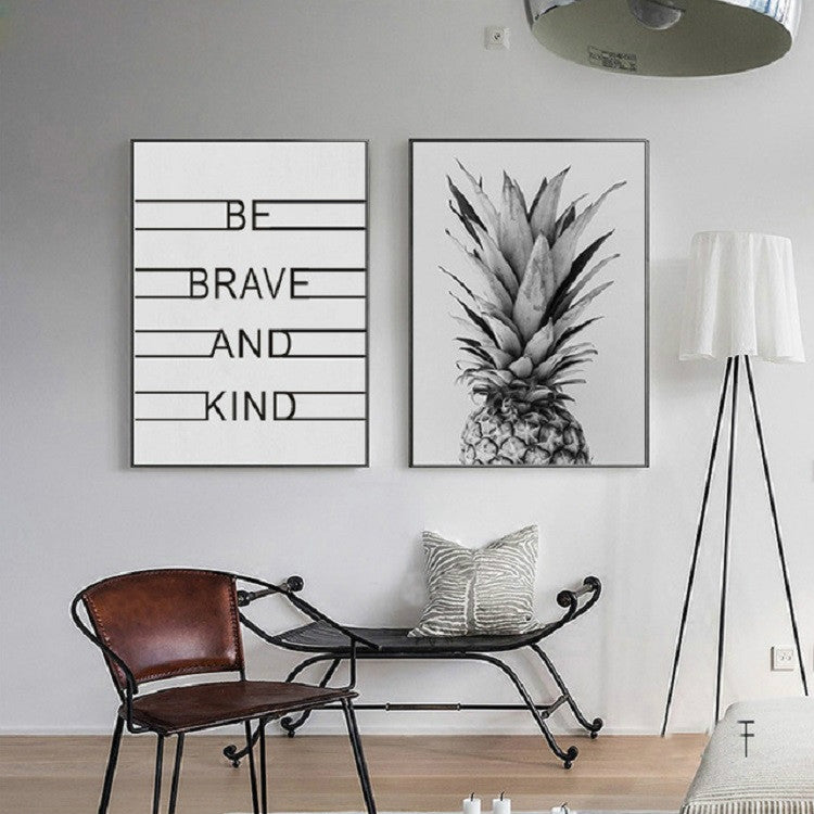 Modern Minimalist Pineapple Letter Frameless Decorative Painting Living Room Core, Size:13x18cm(Pineapple + English Letter)