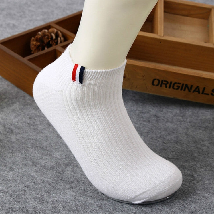Pure Cotton Color Cloth Breathable Sailboat Socks, Size:One Size(White)