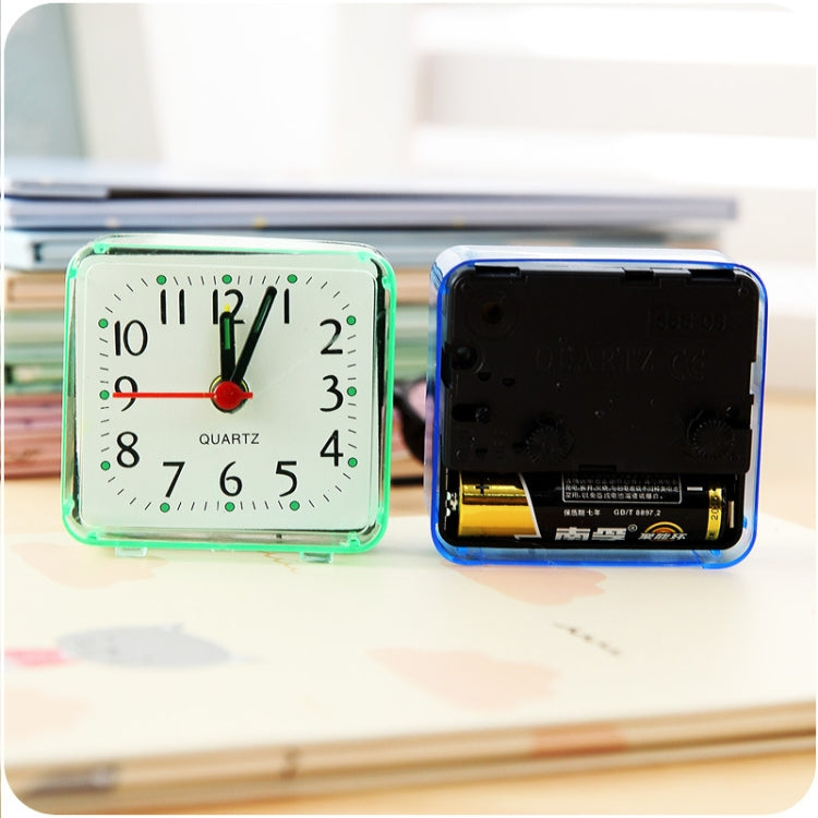 Square Alarm Clock Transparent Case Compact Digital Mini Bedroom Bedside Office Electronic Clock
