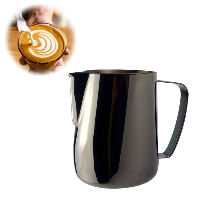 Milk Jug 0.3-0.6L Stainless Steel Frothing Pitcher Pull Flower Cup Coffee Milk Frother Latte Art Milk Foam Tool Coffeware, Capacity:350ml