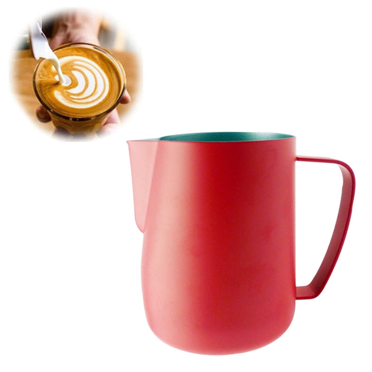 Milk Jug 0.3-0.6L Stainless Steel Frothing Pitcher Pull Flower Cup Coffee Milk Frother Latte Art Milk Foam Tool Coffeware, Capacity:350ml