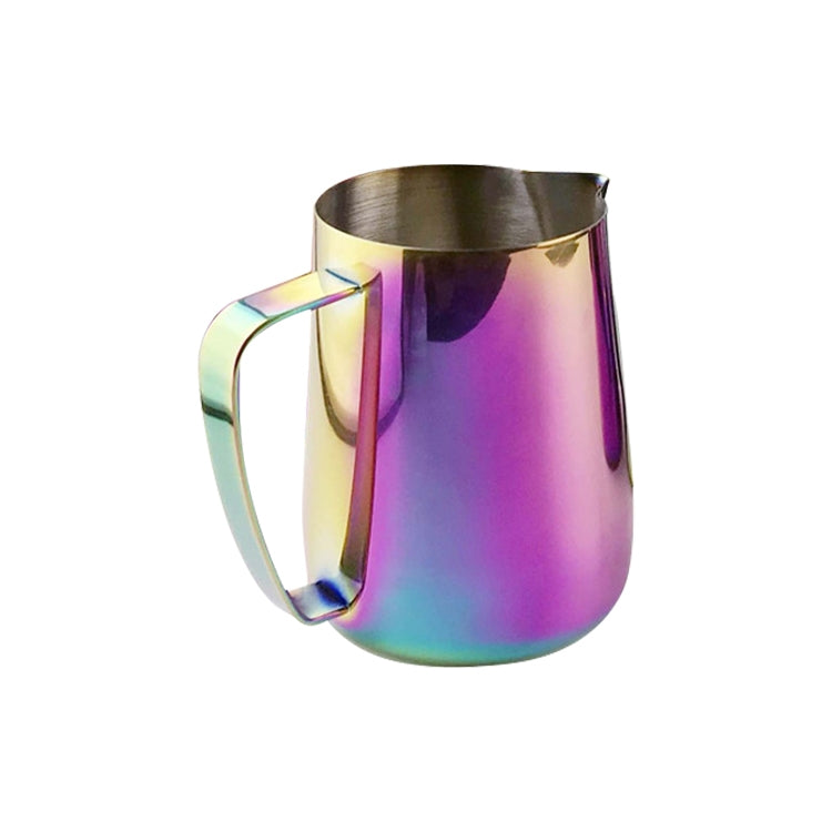 Milk Jug 0.3-0.6L Stainless Steel Frothing Pitcher Pull Flower Cup Coffee Milk Frother Latte Art Milk Foam Tool Coffeware, Capacity:600ml