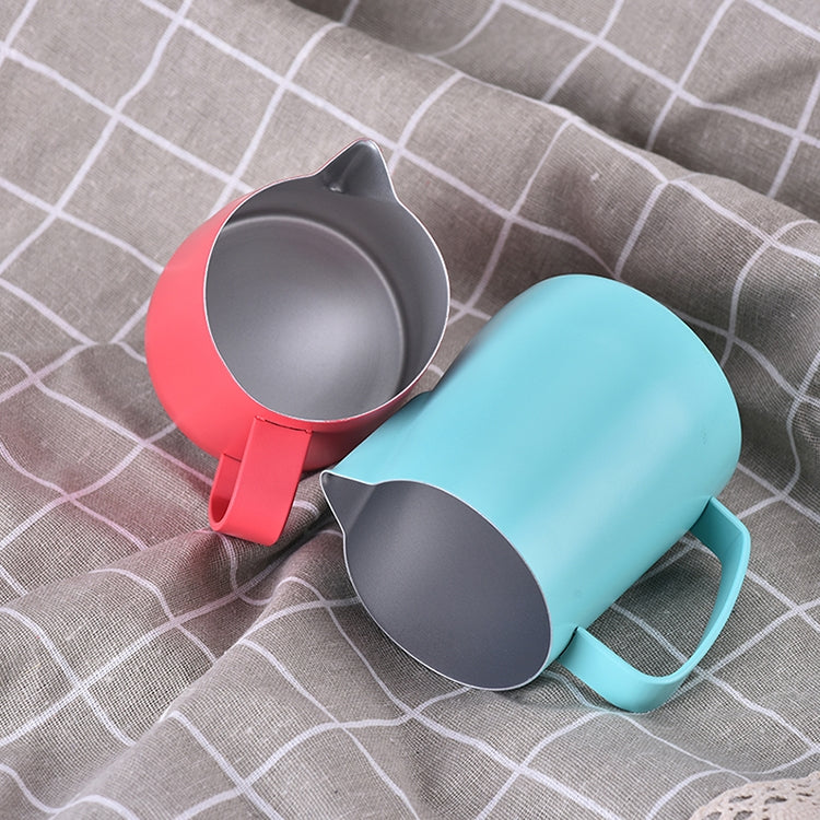 Milk Jug 0.3-0.6L Stainless Steel Frothing Pitcher Pull Flower Cup Coffee Milk Frother Latte Art Milk Foam Tool Coffeware, Capacity:600ml