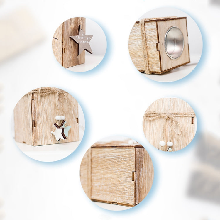 2 PCS Creative Christmas Mini Wooden Candlestick Christmas Home Decoration Desktop Decoration, Size:L