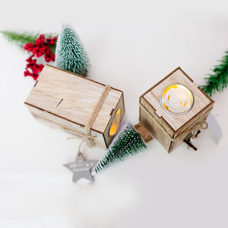 2 PCS Creative Christmas Mini Wooden Candlestick Christmas Home Decoration Desktop Decoration, Size:S