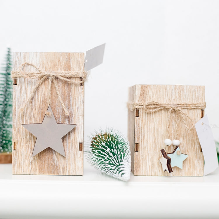 2 PCS Creative Christmas Mini Wooden Candlestick Christmas Home Decoration Desktop Decoration, Size:S