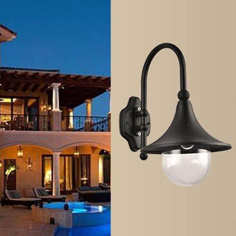 Curved Tube Retro Outdoor Waterproof Patio Villa Balcony Aisle LED Wall Lamp(Black)