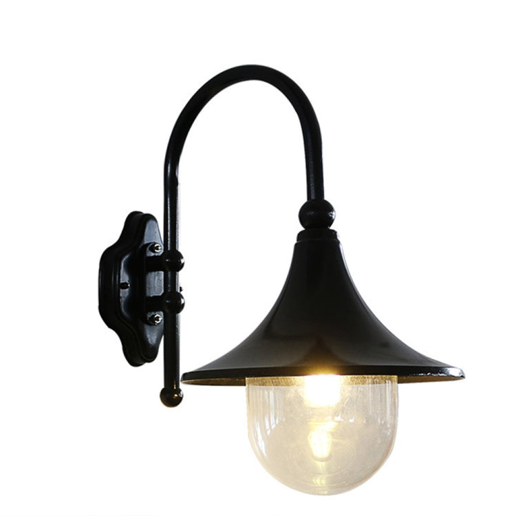 Curved Tube Retro Outdoor Waterproof Patio Villa Balcony Aisle LED Wall Lamp(Black)