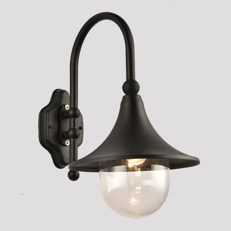 Curved Tube Retro Outdoor Waterproof Patio Villa Balcony Aisle LED Wall Lamp(Black)
