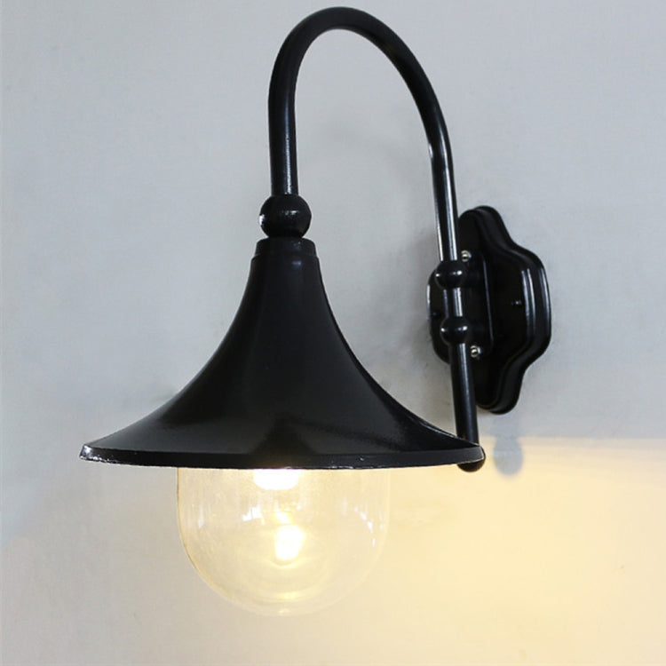 Curved Tube Retro Outdoor Waterproof Patio Villa Balcony Aisle LED Wall Lamp(Black)