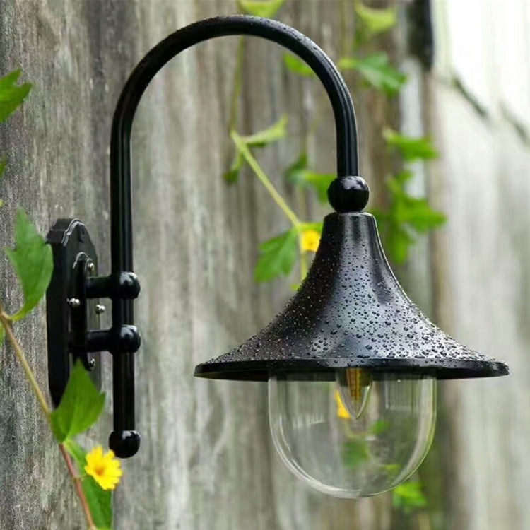 Curved Tube Retro Outdoor Waterproof Patio Villa Balcony Aisle LED Wall Lamp(Black)