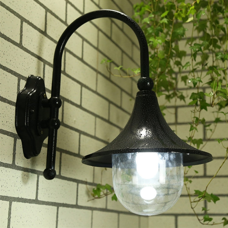 Curved Tube Retro Outdoor Waterproof Patio Villa Balcony Aisle LED Wall Lamp(Black)