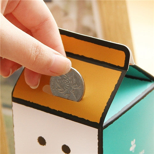 3 PCS Milk DesignCute Paper Bank Piggy Bank Children Toys Gift Home Decoration, Style Randomly Delivery