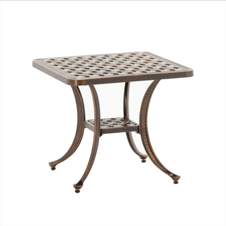 European Simple Casual Outdoor Iron Cast Aluminum Outdoor Small Round Table(White)