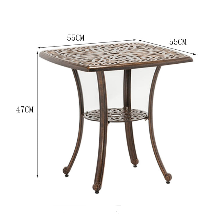 European Simple Casual Outdoor Iron Cast Aluminum Outdoor Small Round Table(White)