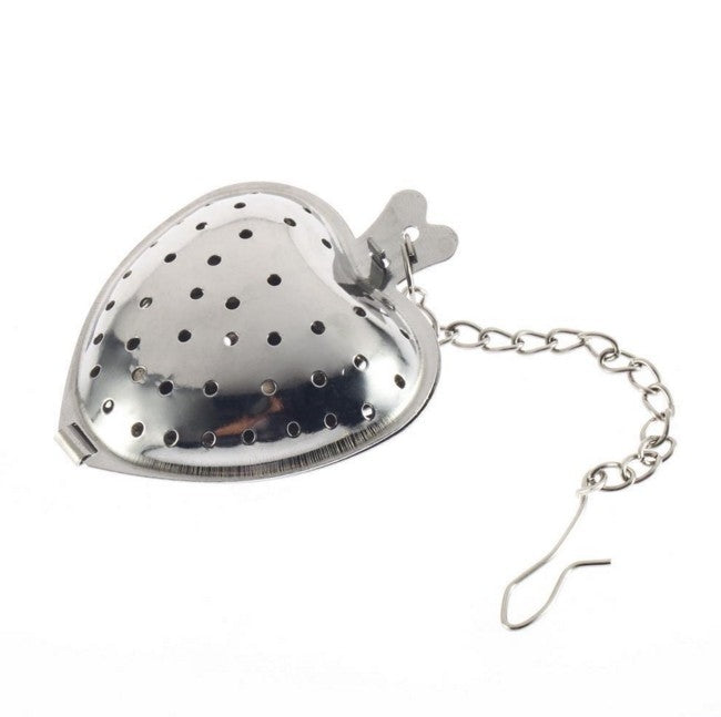 2 PCS Heart Shaped Tea Infuser Spoon Strainer Stainless Steel Steeper Handle Shower