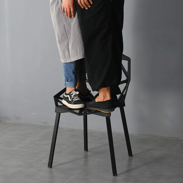 2 PCS Fashion Simple Modern Plastic Backrest Chair Openwork Dining Chair