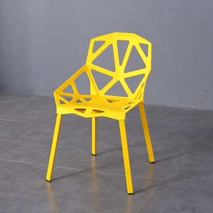 2 PCS Fashion Simple Modern Plastic Backrest Chair Openwork Dining Chair