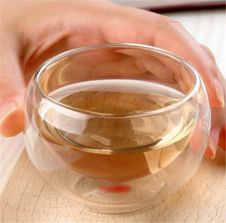 2 PCS Elegant Clear Drinking Cup Heat Resistant Double Wall Layer Tea Cup 50ML