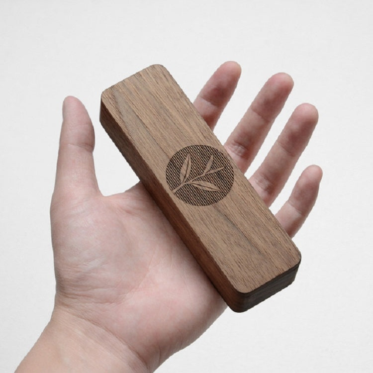 Portable Cassette Player Tea Traveling Home Mini Wooden Tea Caddy, Color:Black Walnut