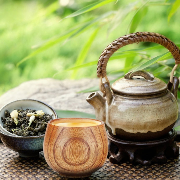 3 PCS Wood Cup Primitive Handmade Natural Spruce Wooden Tea Cup, Size:5.5CM*5.0CM