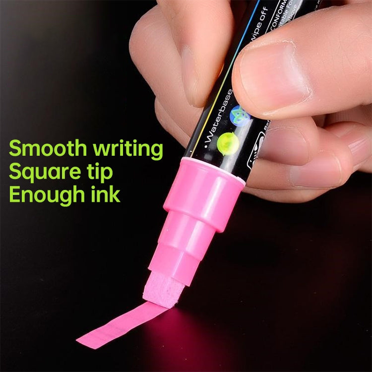 2 PCS Cute Candy Highlighter Fluorescent Liquid Chalk Marker Neon Pen LED Writing Board For Painting Graffiti Office Supply