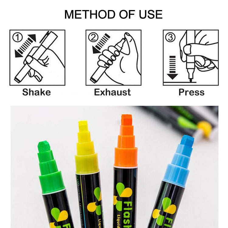 2 PCS Cute Candy Highlighter Fluorescent Liquid Chalk Marker Neon Pen LED Writing Board For Painting Graffiti Office Supply
