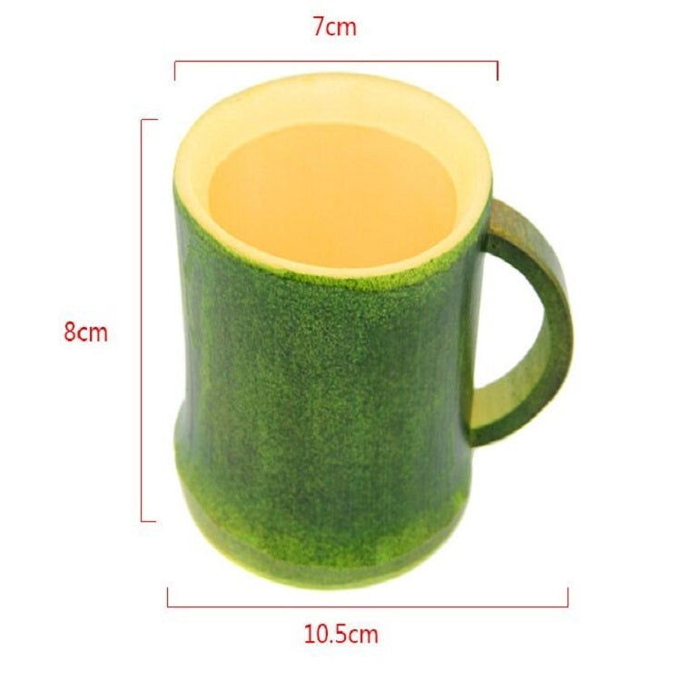 Natural Green Environmental Protection Bamboo Drinking Water Tea Cup Creative Gift Cup, Capacity:201-300ml(Green)
