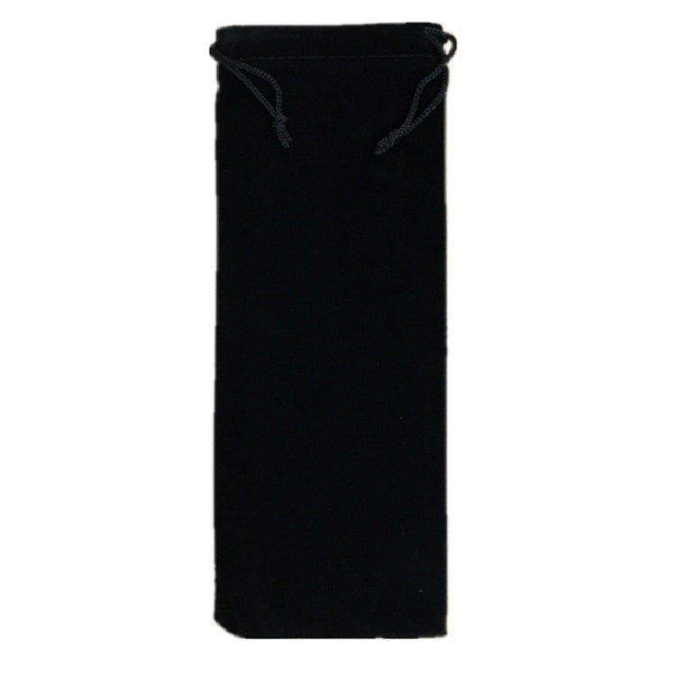Cotton Linen Tableware Straw Bag Portable Beam Mouth Bag for Traveling, Style:Black Velvet Bag